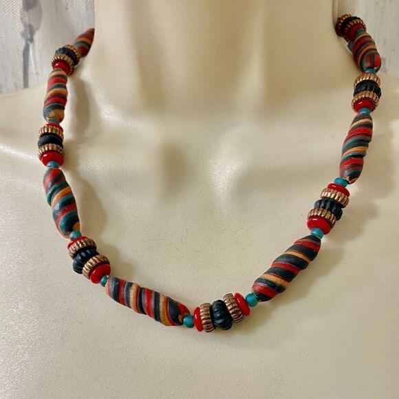 Fimo Clay beaded necklace - Picture 1 of 2